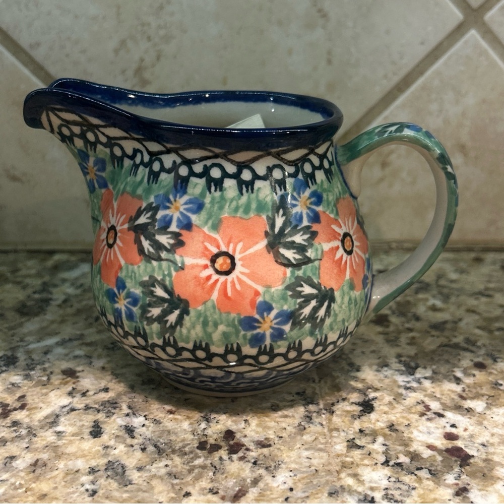 Polish Unikat Pottery Handmade Creamer Mini Pitcher Handmade in Poland